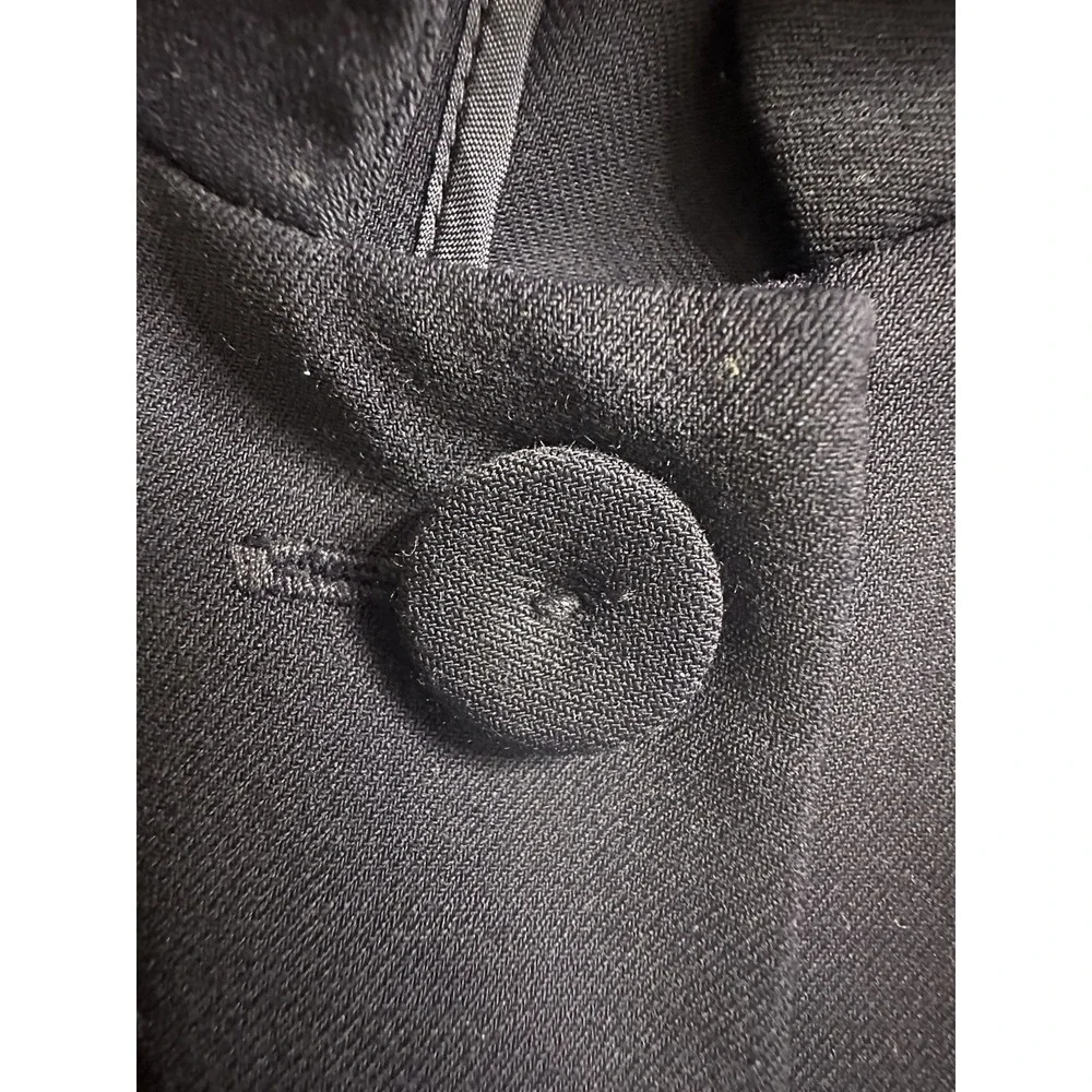 Eileen Fisher Mandarin  Collar Button Front Black Blazer Womens‎ Size PL